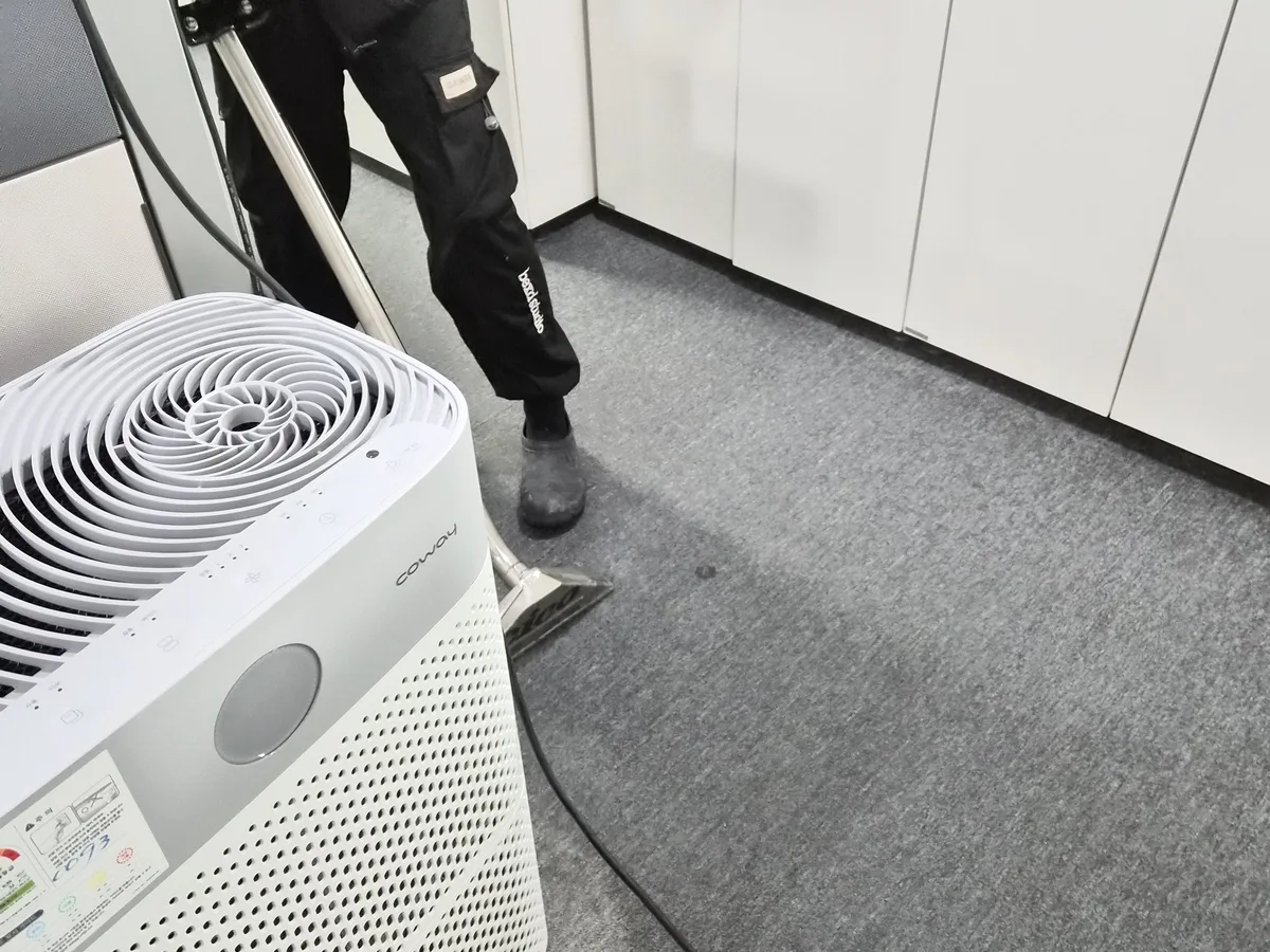 안동시 수상동 사업장 로비·복도 카페트 바닥 위생청소 사례 - 행진크린